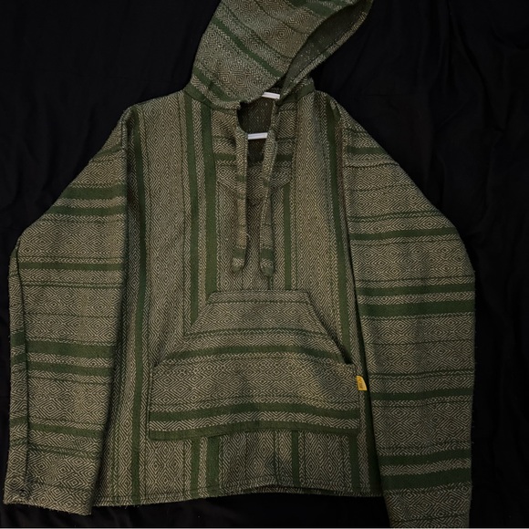 Green Striped Baja Hoodie - Picture 1 of 2